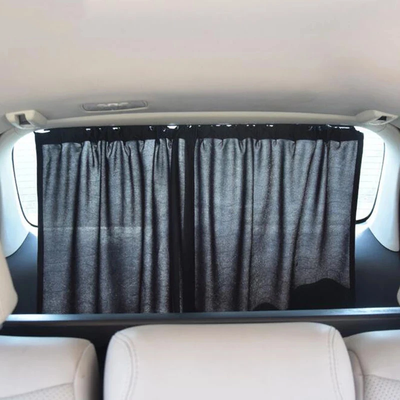 1 Pair Shrinkable Car Rear Windshield Side Window Sun Visor Blackout Blinds Curtain Automotive Sun Shade Anti UV Curtains Car