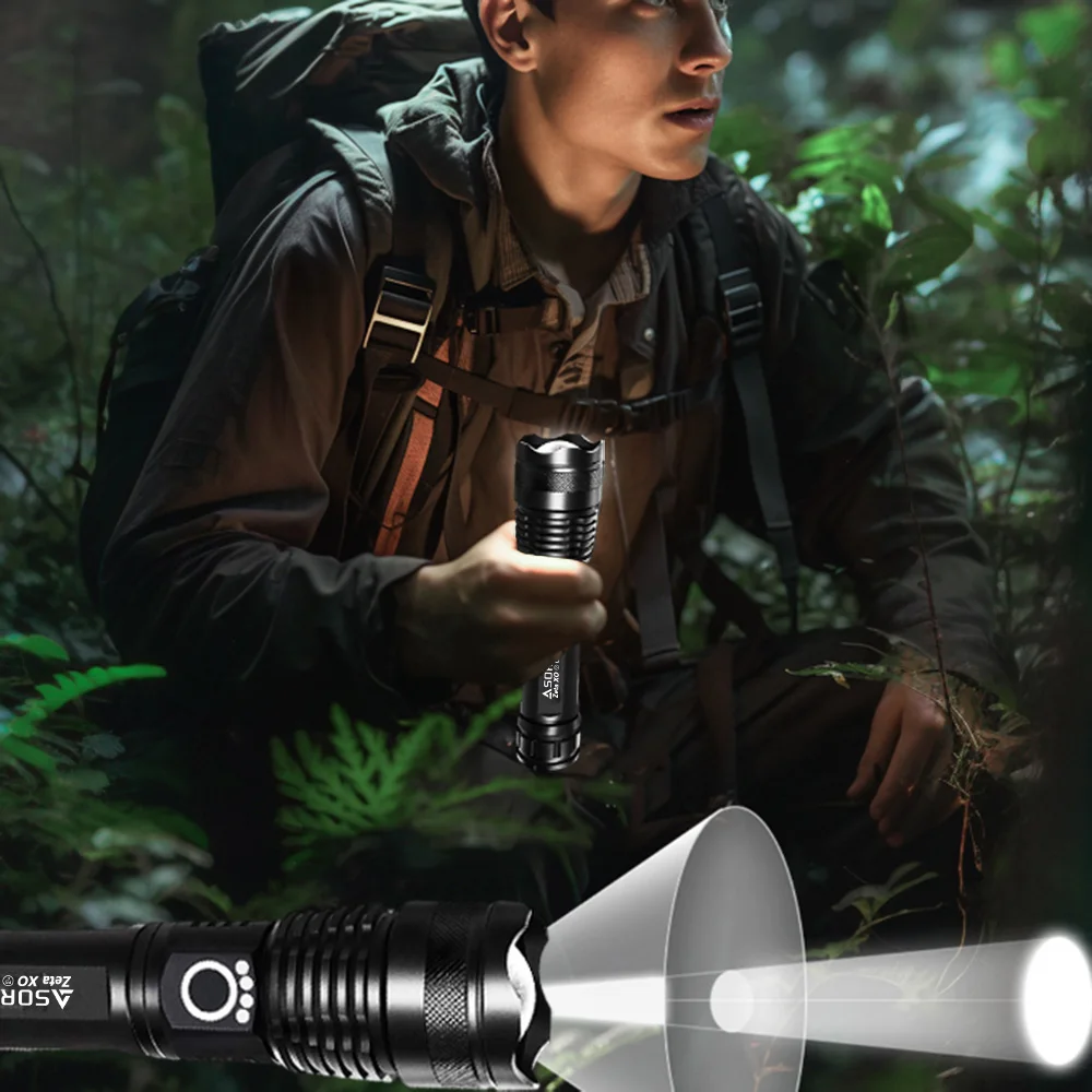 Most Powerful Flashlights High Power XHP70 LED Super Bright Torch USB Rechargeable Zoomable Lantern for Camping Hunting  26650