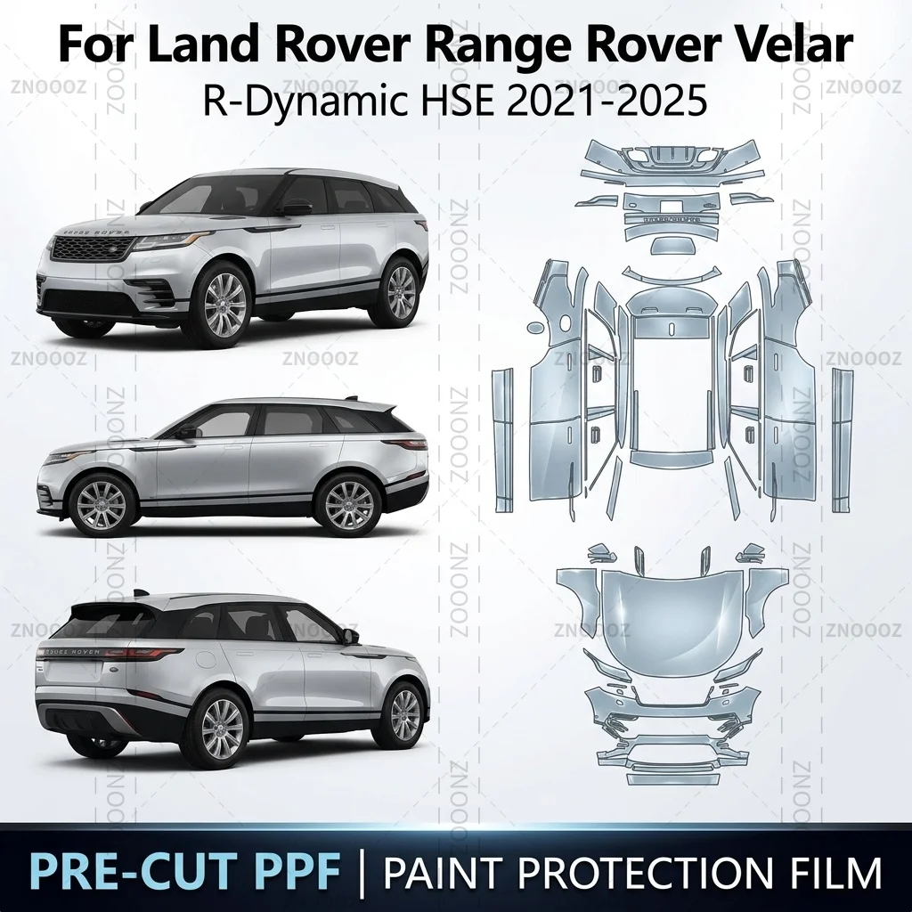 For Land Rover Range Rover Velar R-Dynamic HSE 2021-2025 8.5Mil Precut PPF Paint Full Vehicle Glossy Clear Matte Black