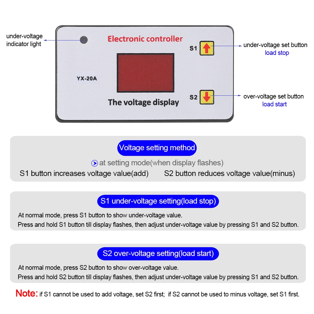 Undervoltage  Controller 12V Battery Low Voltage Cut off Automatic  On  Undervoltage Controller