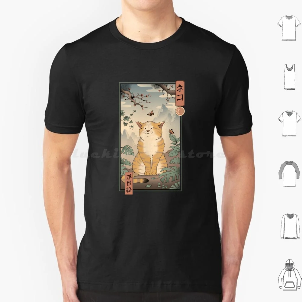 Edo Cat T Shirt Cotton Men Women DIY Print Cat Cats Cute Cat Ukiyo E Cute Woodblock Woodblock Anime Omamori Traditional Feline
