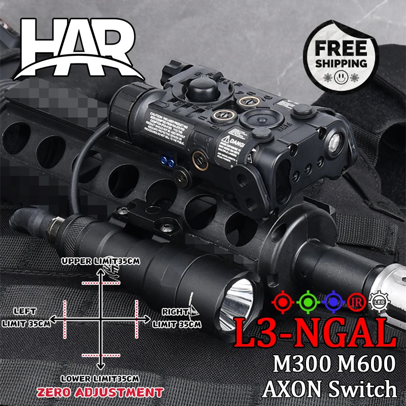 

WADSN Tactical NGAL Red Dot Green Blue IR Laser SF M300A M600C Flashlight Strobe LED Light Dual Remote Switch For Hunting Weapon