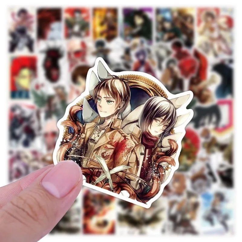 50pcs Attack on Titan Cartoon Cute Creative Decorative Stickers