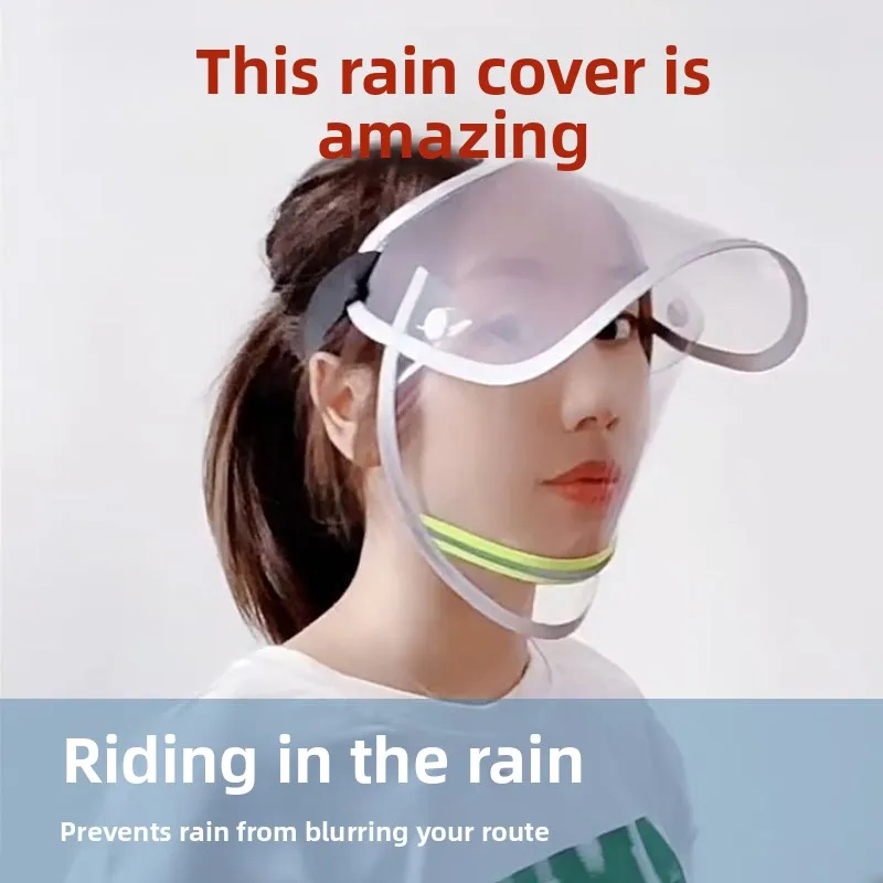 Rainproof Face Mask Hat Outdoor Cycling Waterproof Riding Coat Unobstructed View Look Window Delivery Raincoat Snowproof