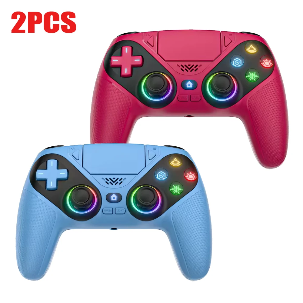 RGB Kabelloser Gamepad, für Playstation 5/PS5 Controller, mit Turbo Dual Sense Vibration und Programmierfunktion, 3D-Gaming-Controller-Konsole
