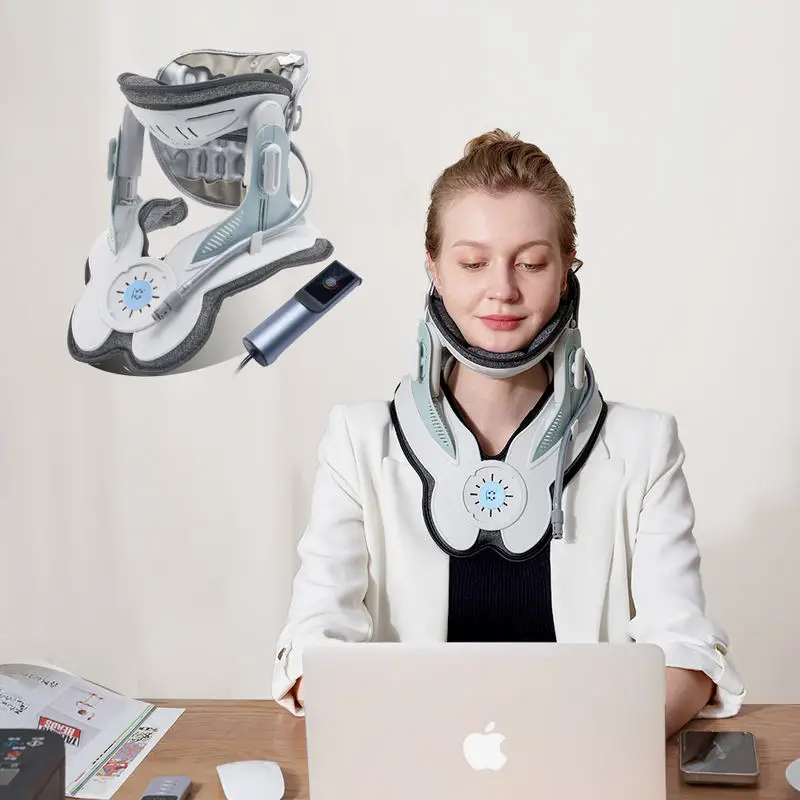 Electric Smart Inflatable Medical Cervical Traction Collar, Adult Neck Fixator, Neck Physical Therapy & Posture Corrector