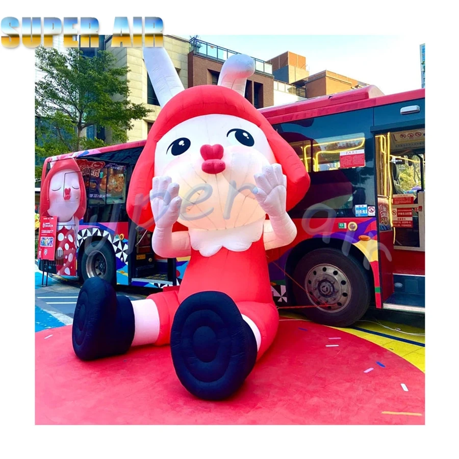 カスタマイズ可能なファッショナブルなデザインの素敵なインフレータブル漫画キャラクターモデル、装飾用インフレータブルガール
