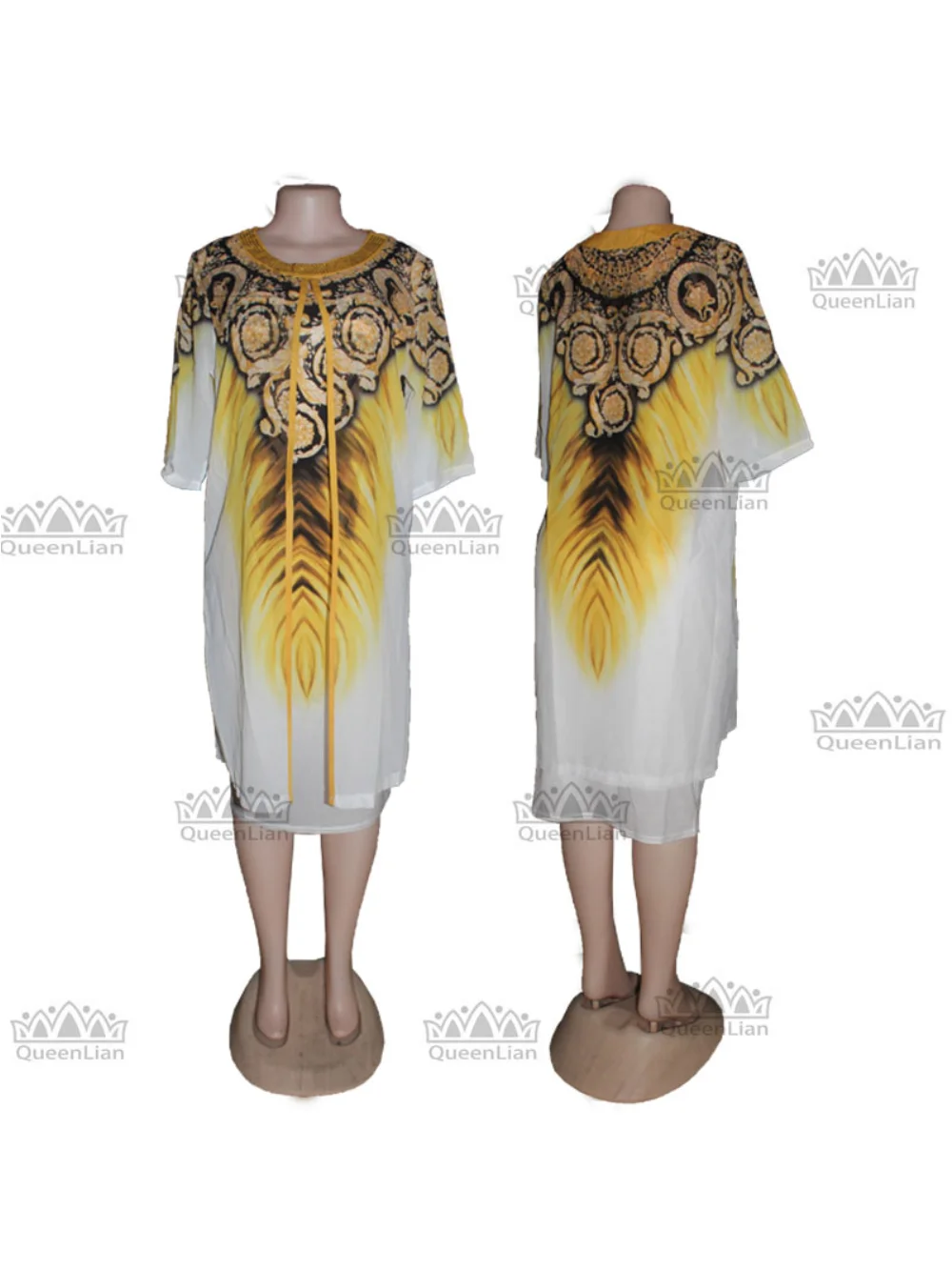 2023 african clothes for women  New Design 2-Pcs Set Chiffon  Jacket With Bottoming Dress For Lady(2PCS#)