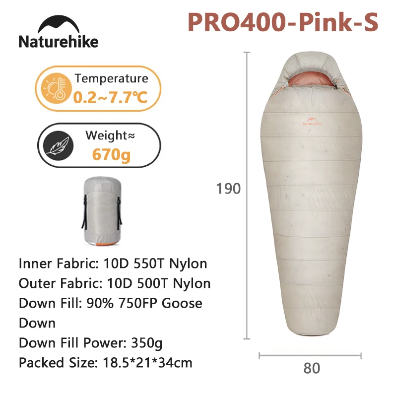Naturehike Snowbird Pro Goose Down Sleeping Bag Winter Mummy