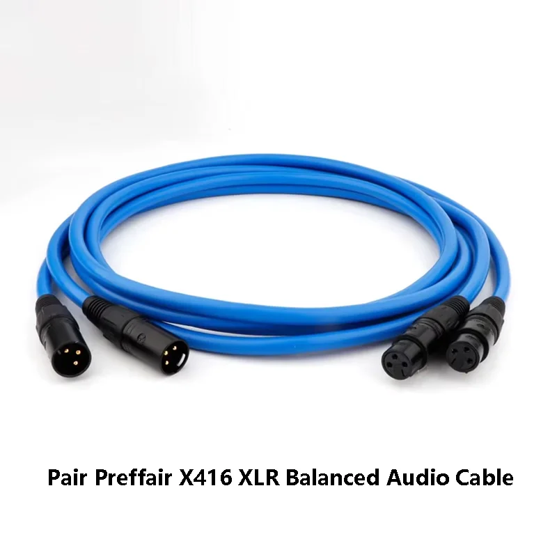 Pair Preffair X416 XLR Balanced Audio Cable OFC Oxygen-Free Copper 3-Pin XLR Male to Female, Hi-Fi Interconnect