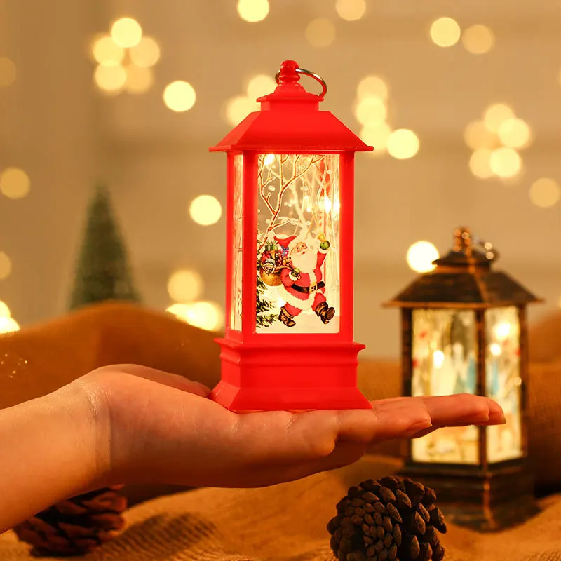 Christmas Lantern Light LED Night Lights Battery Powered Warm Light Christmas Tree Decoration Navidad Gift for Kids Home Decor