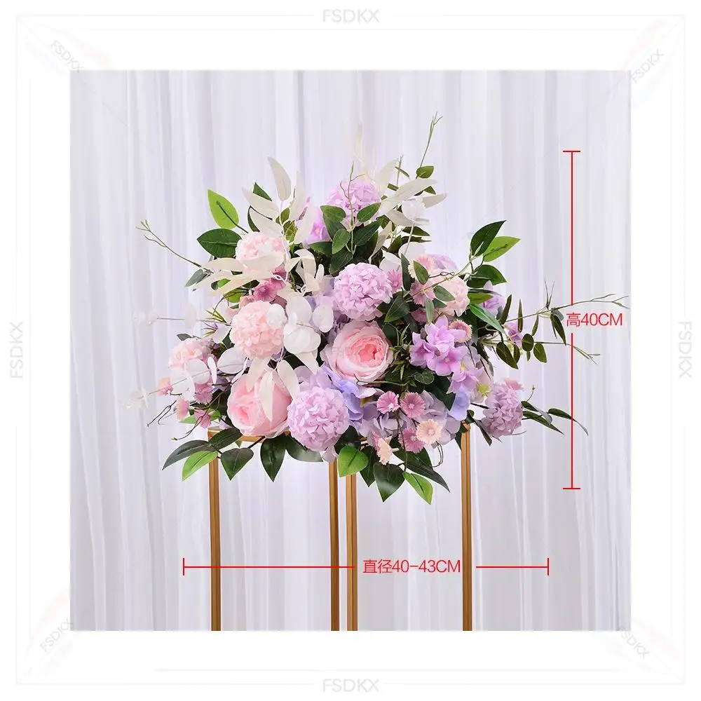 

FSDKX Wedding Table Centerpieces Artificial Pink Flower Ball 60CM Event Decor Flower Ball