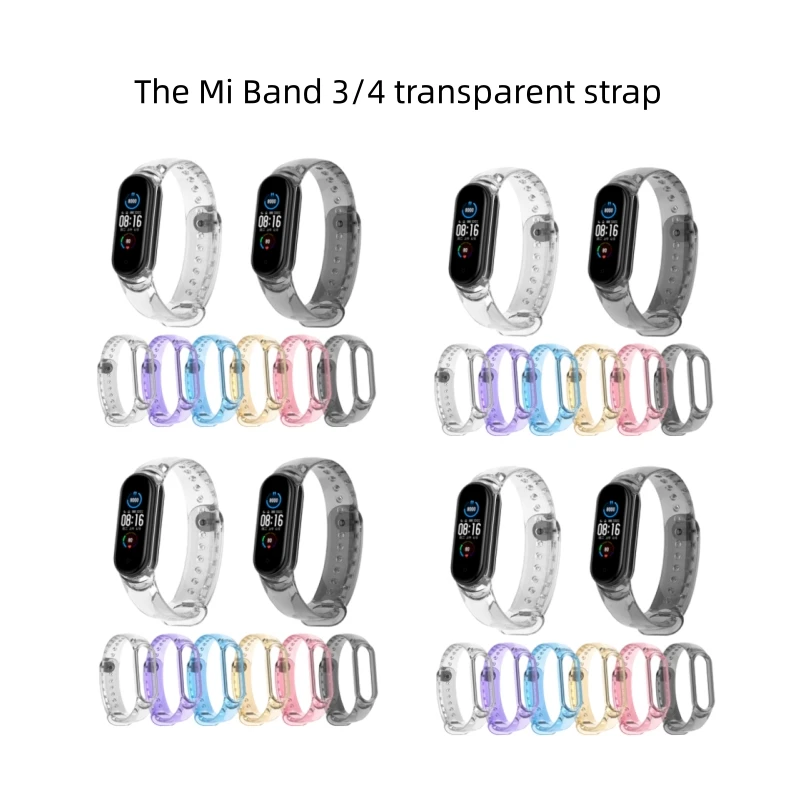 1pc Sunlight Color Change Is Suitable For Xiaomi Mi Band 7 Light-changing Strap 4/3 Transparent TPU Xiaomi Mi Band Wristband