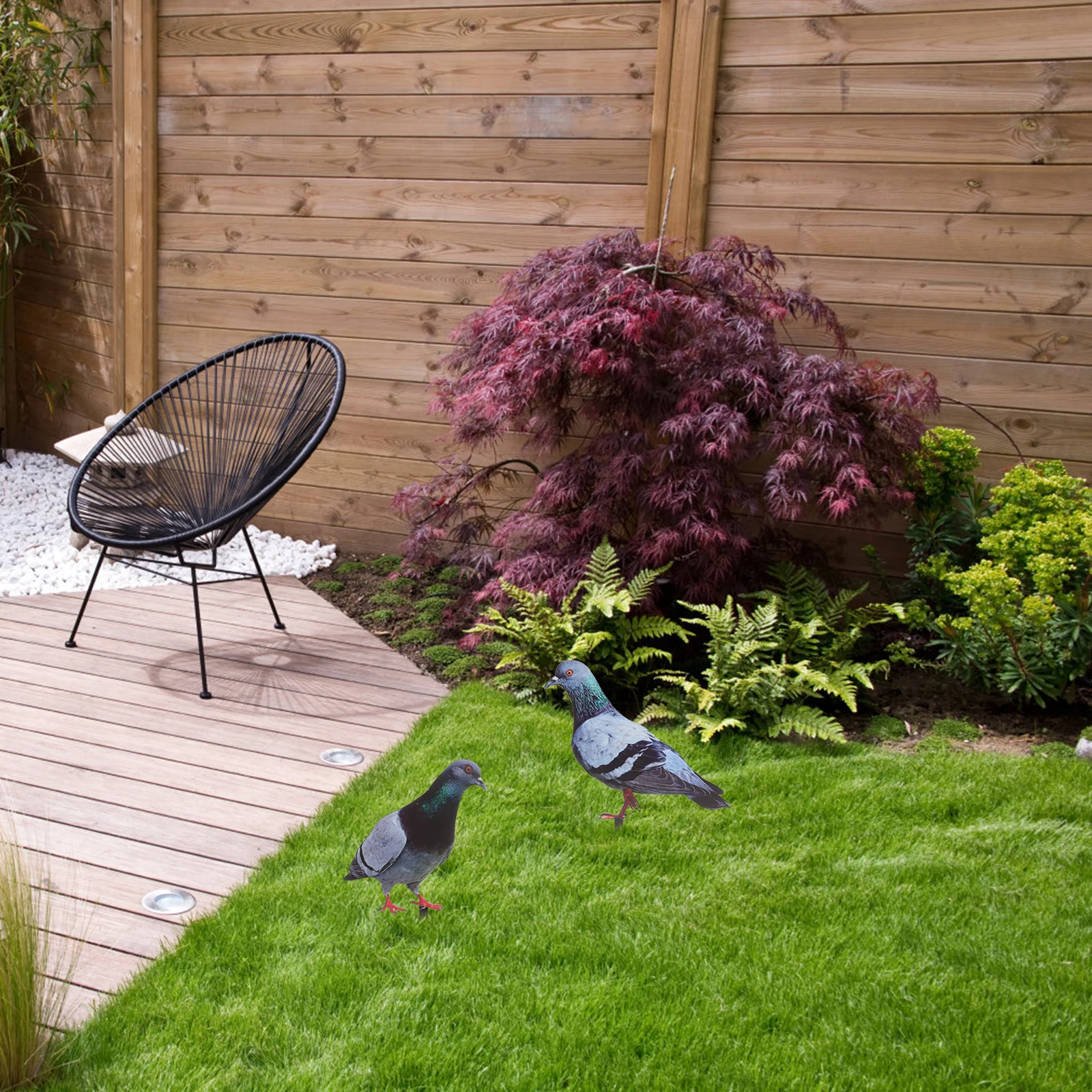 

2 Pcs Stake Garden Decoration Inserts Garden Pigeon Insert Pigeon Yards Art Lawn Animal Metal Sign Stake nament