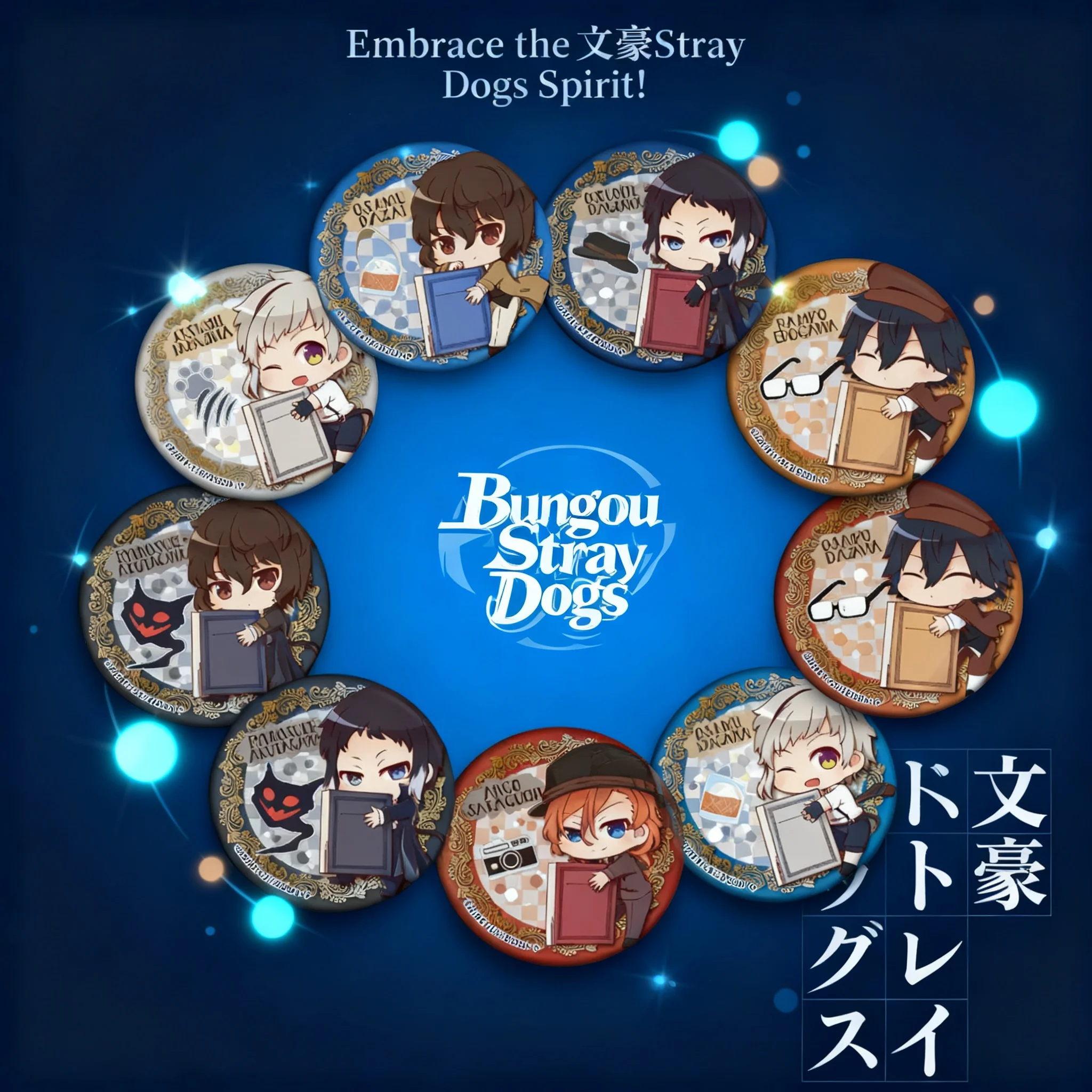 Pin de Anime Bungou Stray Dogs de 58mm Estilo C, Llavero de Dazai Osamu, Accesorio de Anime, Mercancía Otaku, Colección de Regalos