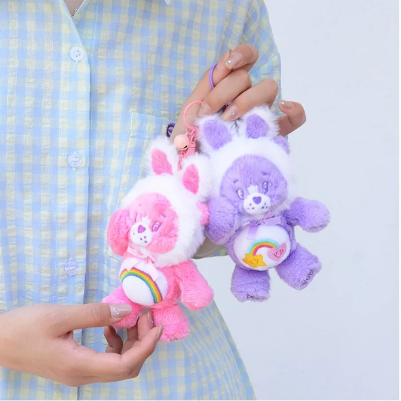 Care Bears Rabbit Plush Toy Backpack Pendant Keychain Boys Girls Toy Schoolbag Decoration Birthday Present Cute Stuffed Keyring