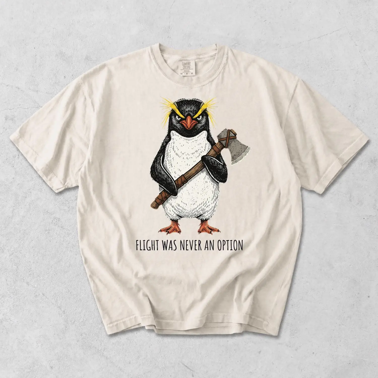 Flight Was Never An Option Comfort Shirt, Rockhopper Penguin Meme Tee, Funny Animal Humor Gift for Friend Dad