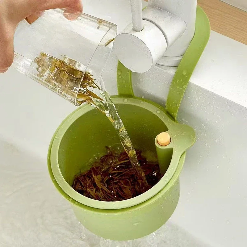 

Креативная подвесная корзина-сето для раковины, открывающаяся нижняя крышка, быстро слив, очистка фруктов, стойка для фильтра, легко чистится, съемная