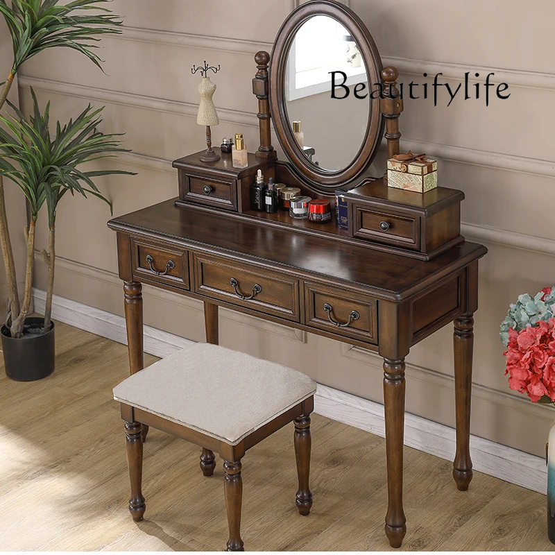 

Natural Makeup Wooden Dresser Organizer Bedroom Lounge Mirrors Dressers Drawer Storage Modern Mesa De Maquiagem Furniture Home