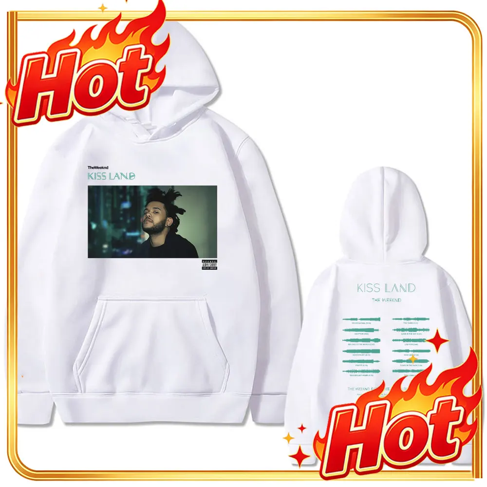 Weeknd Kiss Land Double Sided print men‘s Autumn fleece Hoodie Regular fit Long Sleeve clothes Fashion Streetwear Sportwear