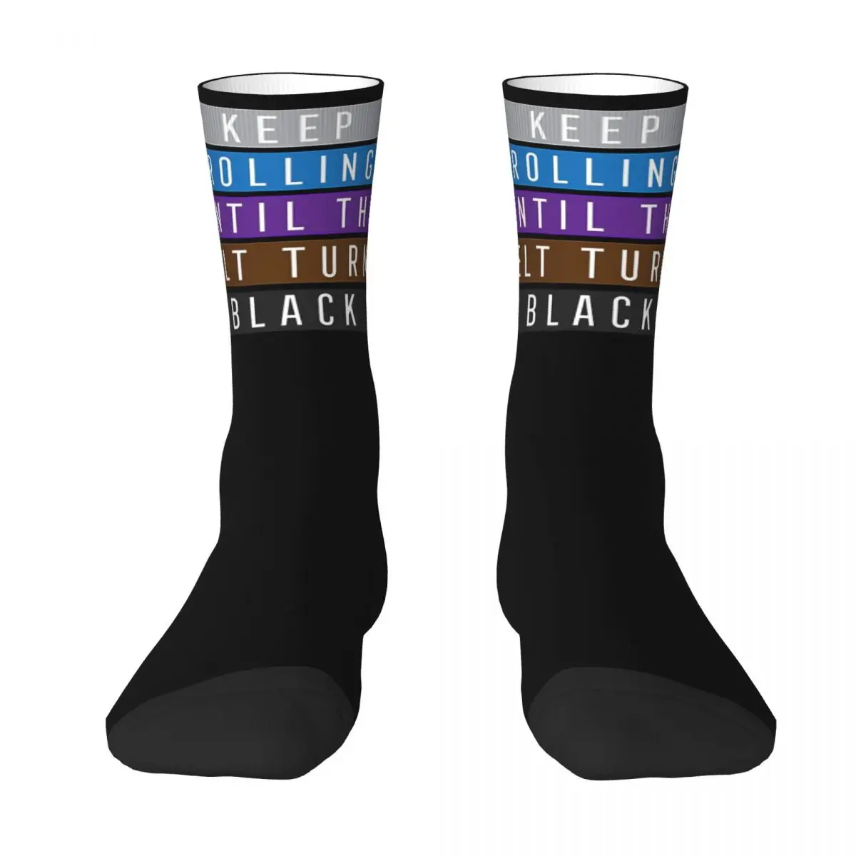 Jiu Jitsu BJJ Keep Rolling Light Socks Harajuku Sweat Absorbing Stockings All Season Long Socks for Man's Woman Birthday Present