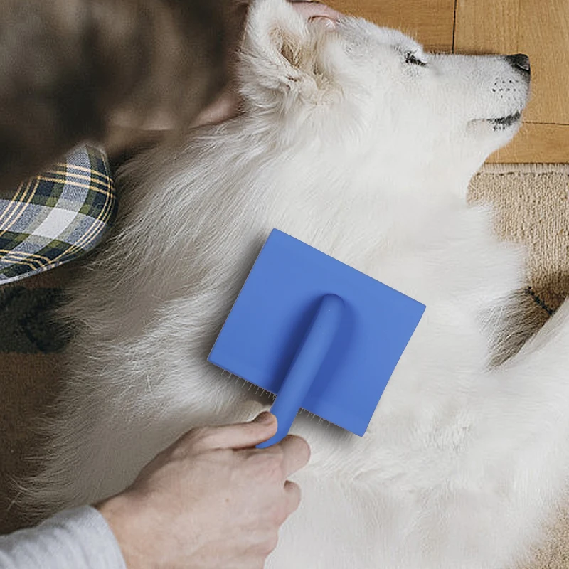 Spazzola per la rimozione dei peli della toelettatura dell\'animale domestico spazzola per capelli manuale per la bellezza della casa manico lungo