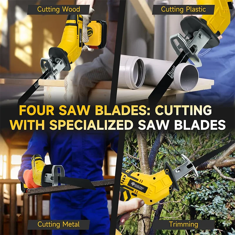 Electric Goddess Cordless Reciprocating Saw Multifunctional Metal Tree Cutting Saw Power Tool For Dewalt 20V Battery ﻿Pin