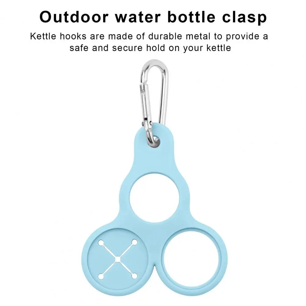 Backpacking Water Bottle Clip Compact Silicone Water Bottle Holder with Carabiner Portable Hanging Buckle for Drink Bottles 3