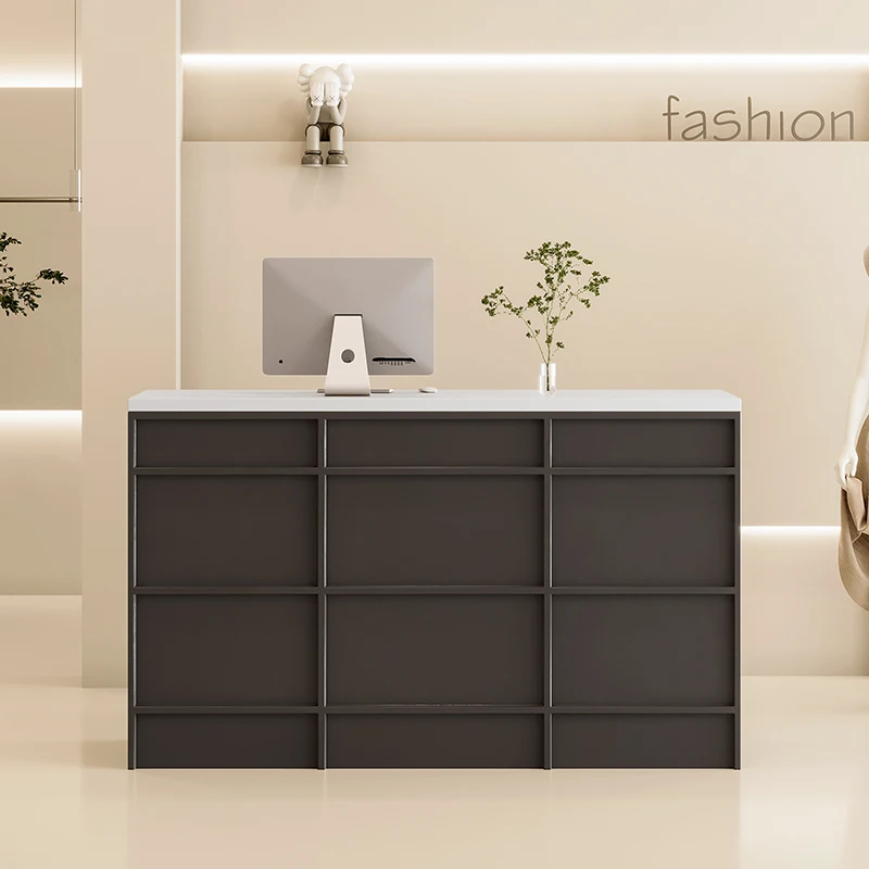 Retail Front Receptionist Desk Standing Counter Advisory Office Salon Desk Modern Bureaux Rezeption Desk Beauty Furniture