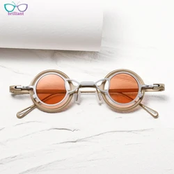 Fashion Men Women Sunglasses Magnetic Sleeve Small Round Frame New Pure Titanium Double-layer Magnet  Myopia Optical Glasses