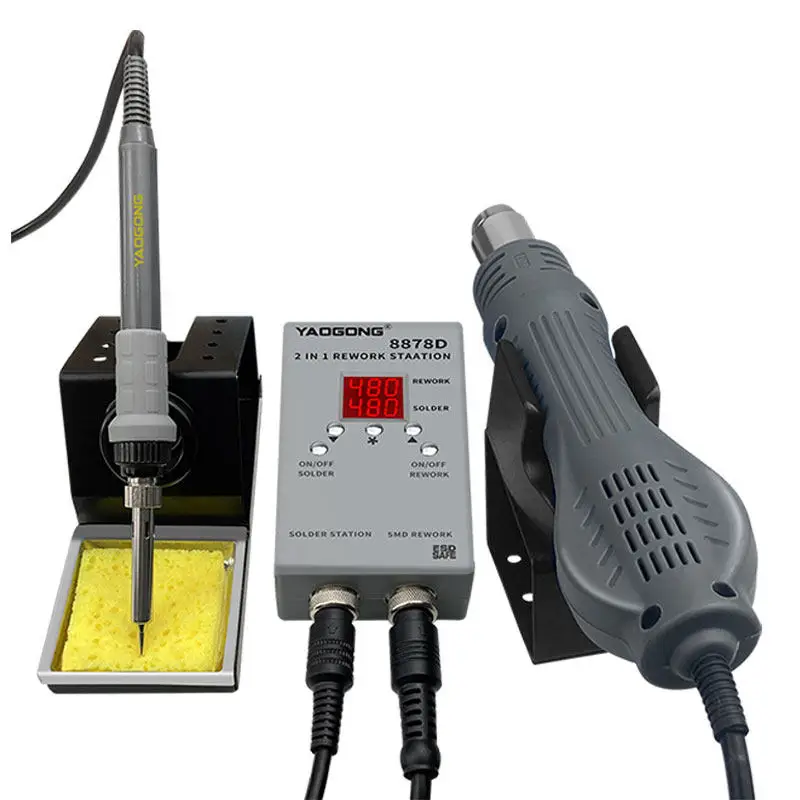8878D portable electric soldering iron two-in-one welding, speed and temperature regulation desoldering table