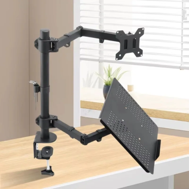 New Dual Arm Laptop Holder Stand Max Vesa 100*100mm Full Motion Monitor Stand Riser Plastic-coated Iron 2-7kg Capacity