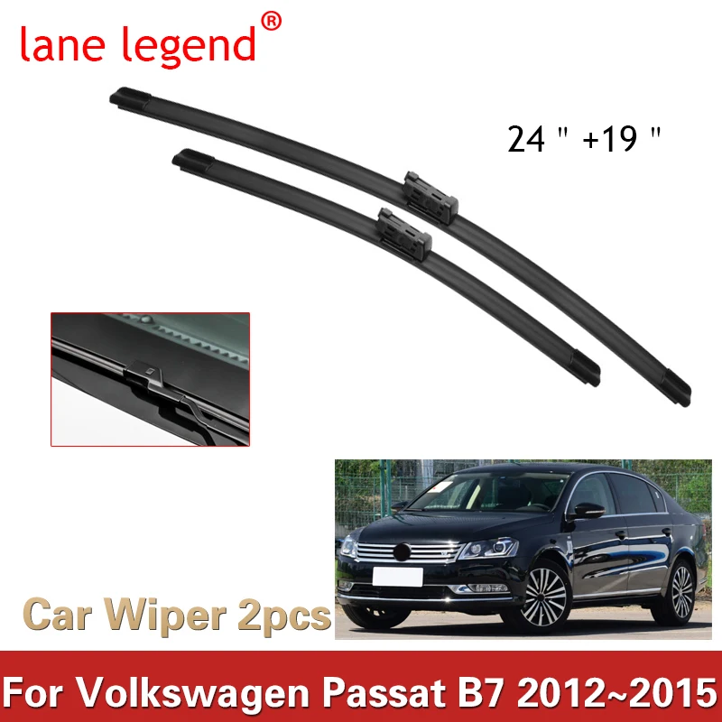 Car Wiper LHD Front Wiper Blades For Volkswagen VW Passat B7 2012 2013 2014 2015 Windshield Windscreen Front Window 24\