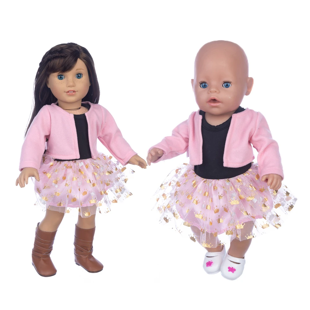 Pink chiffon dress doll clothes fit for 43cm/17 inch dolls, not including shoes and dolls, the best children's holiday gift