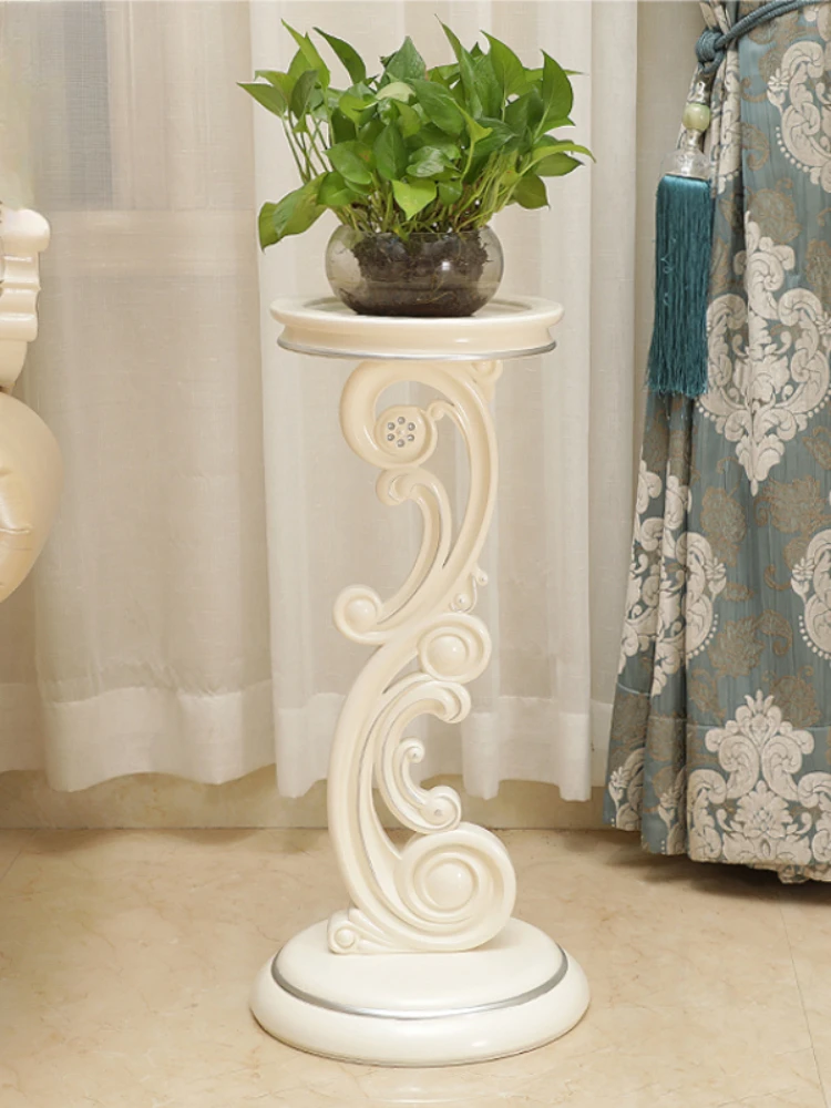 

Indoor Living Room Vintage Plant Pot Shelf European Style Carved Flowerpot Stand Luxury Vintage Holder Balcony Home Furniture