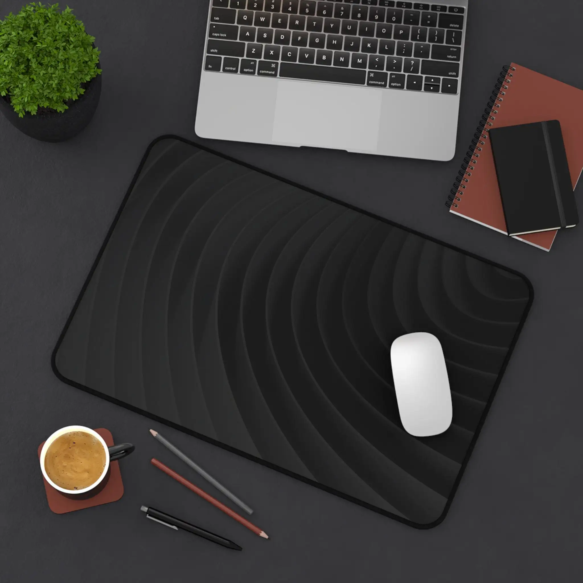 Almofada de mesa abstrata digital preta e cinza, mouse pad para jogos estilo fofo, mouse pad à prova d'água antiderrapante, presente perfeito para colegas de classe