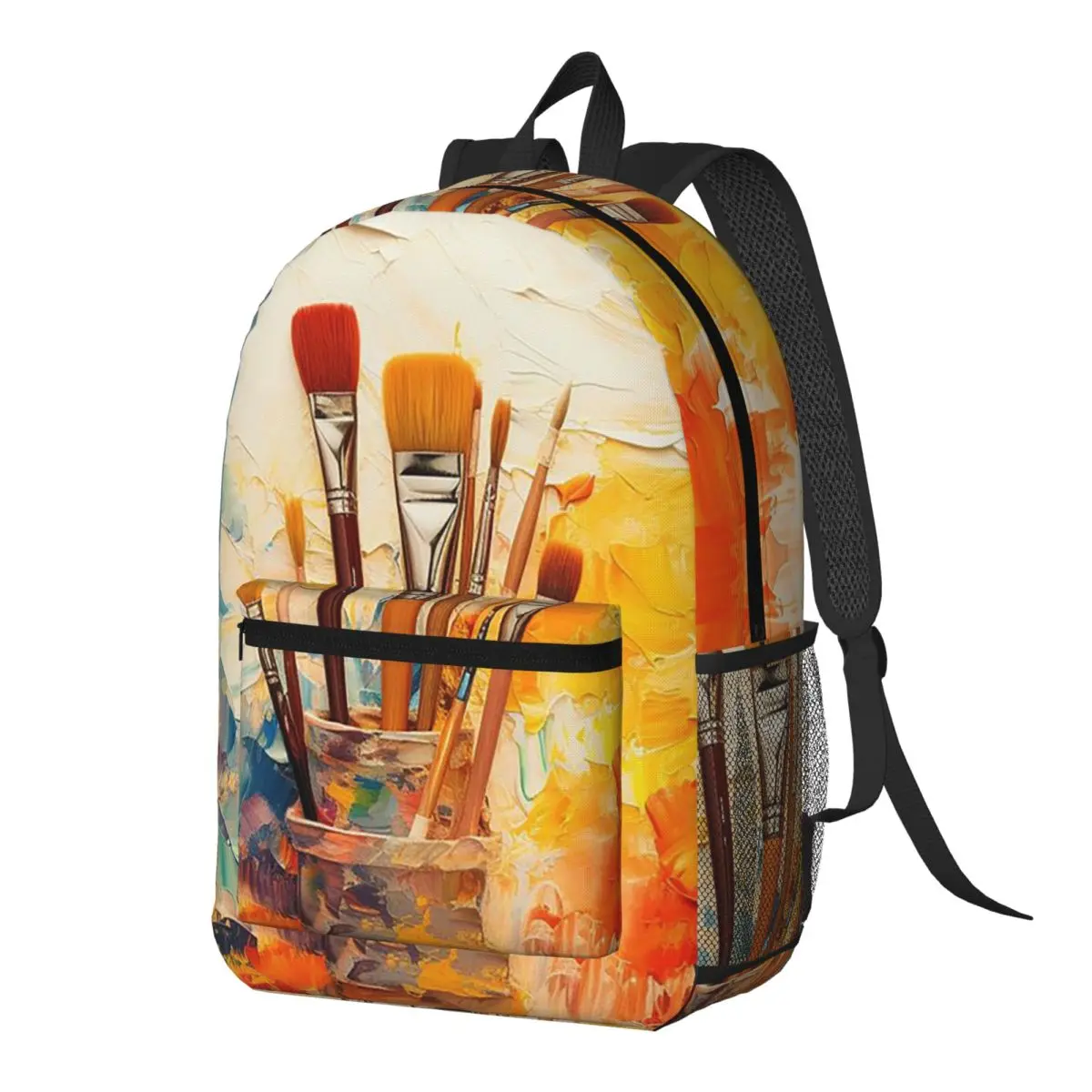 Colour Paint Brush Brushes Print Backpack Daypack Large Capacity Boys Girls BookBag School Bag Shoulder Bags for Men Women