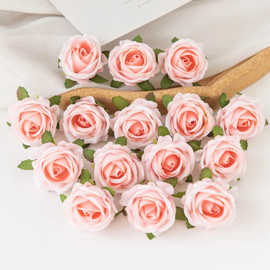 

100PCS Artificial Silk Flowers Diy Home Decoration Christmas Wedding Party Bridal Bouquet Accessory Garden Roses Arch Scrapbook