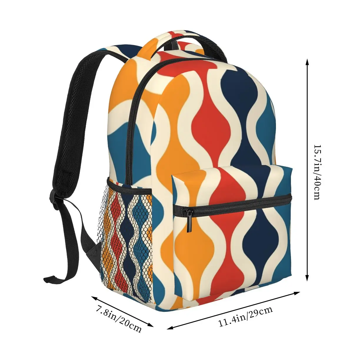 Groovy-Mochilas de grande capacidade para meninos e meninas, mochilas escolares para estudantes, mochila dos desenhos animados, bolsa de ombro para crianças, anos 70