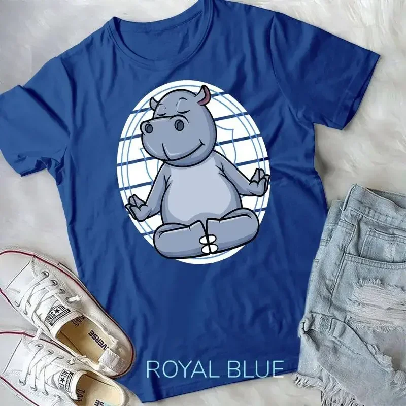 Omm Meditation Hippo Meditating Chakra Zen Yoga Postures T Shirt Unisex T shirt