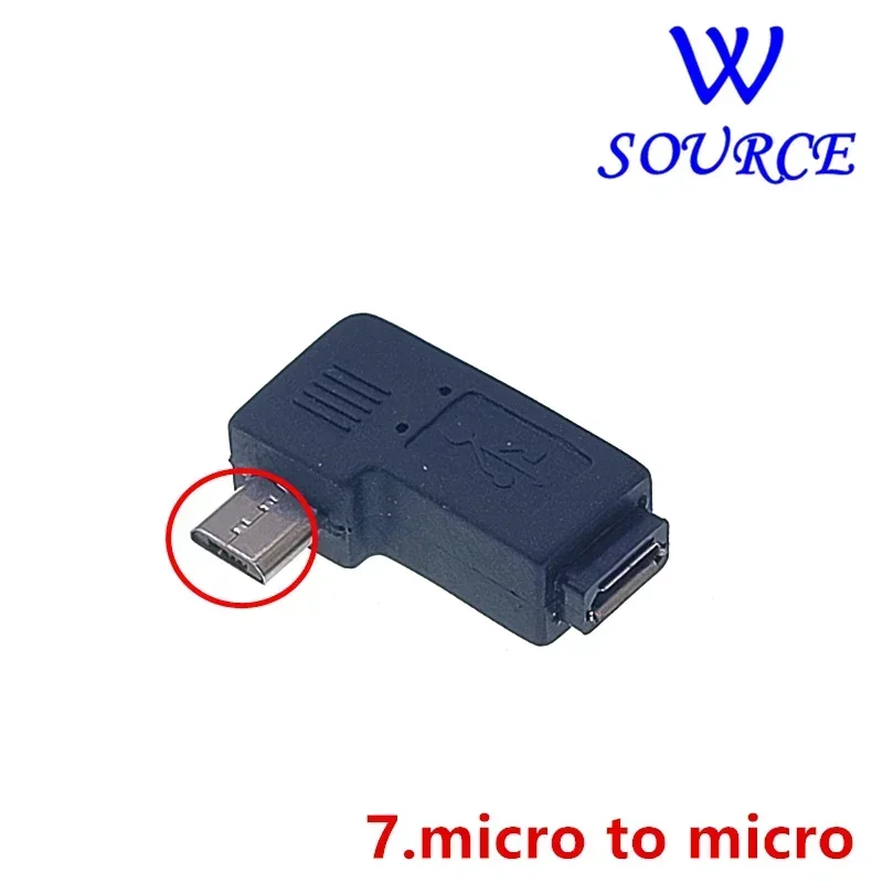 90 Degree Left & Right Angled Micro USB To Mini Connector Mini USB 5pin Female to Micro USB Male Data Sync Adapter Plug