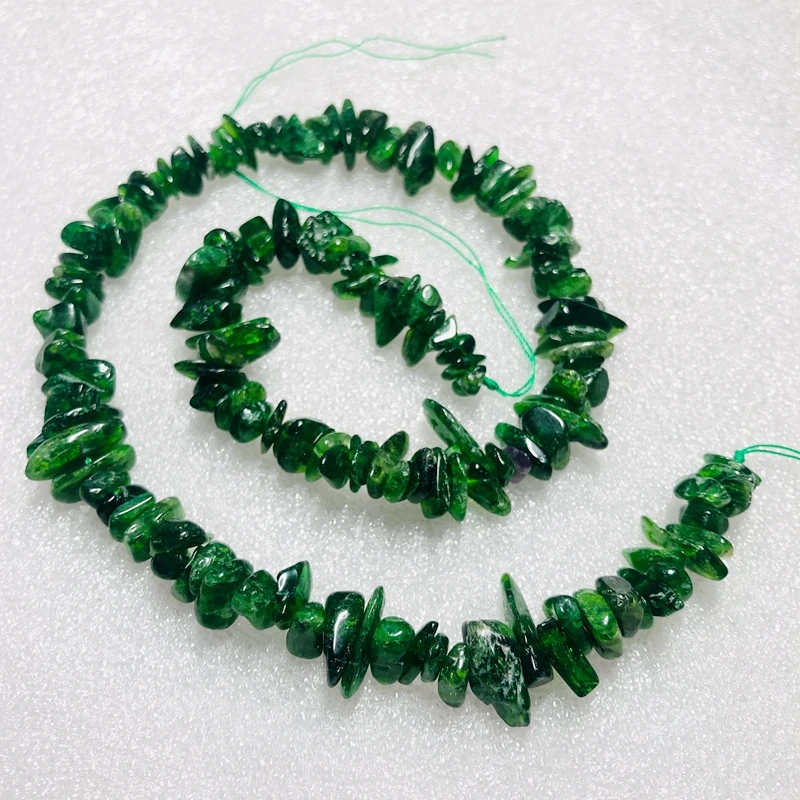 Chrome Diopside 5x7mm Tumble Nugget beads,Genuine Diopside Beads 1string of 15.5