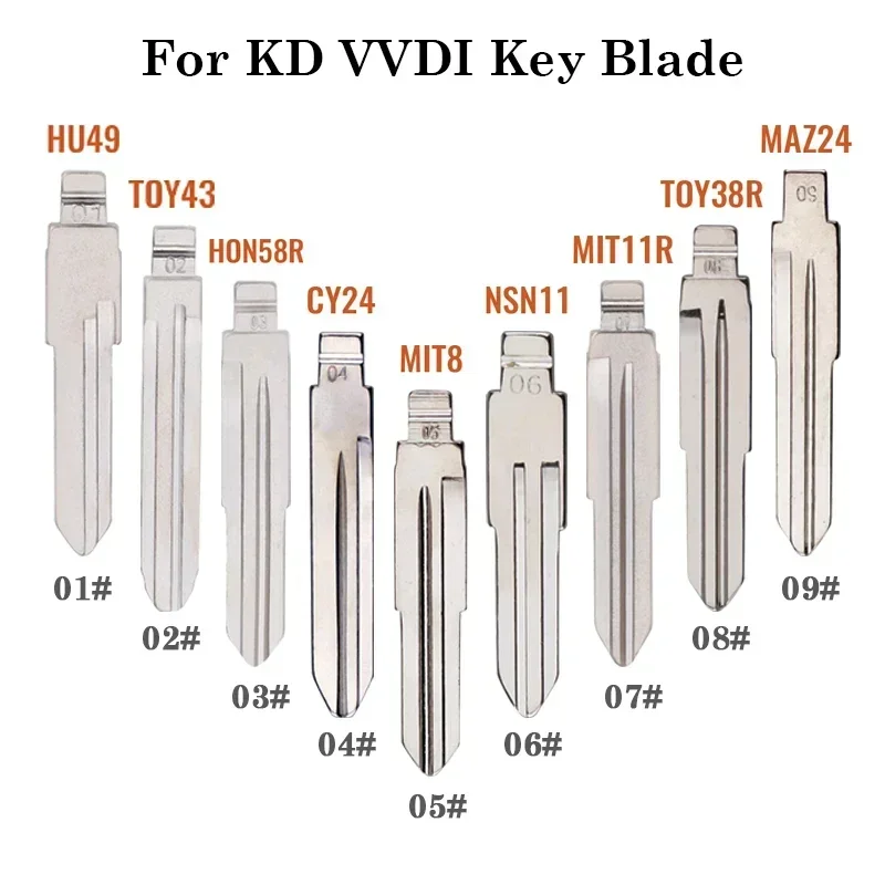 5Pcs For KD Xhorse VVDI KeyDiy JMD Universal Uncut Remote Flip Car Key Blank Blade For VW Toyota Jeep Chrysler Honda Kia Nissan