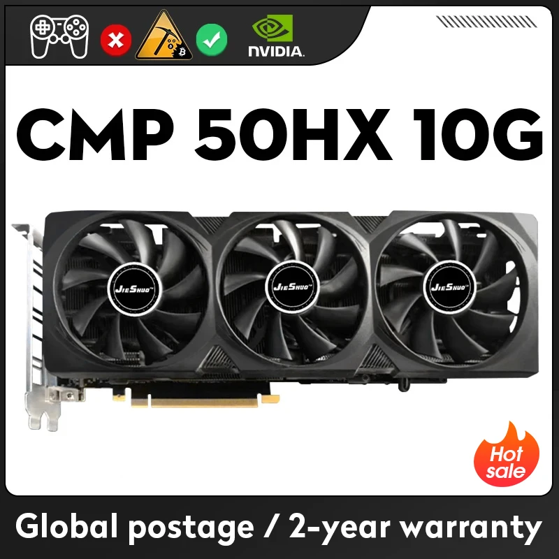 JIESHUO NVIDIA CMP 50HX 10GB GDDR6 Graphics Card, Used Graphics Card 50HX 10G Spot ETH ETC RVN Graphics Card Mining Machine GPU