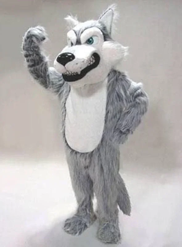 Fursuit Wolf Mascot Costume Plush Gray Husky Dog Animal Characters Cosplay Party Game Fancy Dress Adults Christmas Outfits