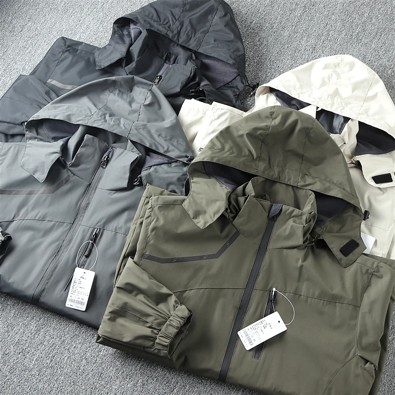 

Мужская ветрозащитная водонепроницаемая куртка для активного отдыха со съемным капюшоном, повседневная спортивная верхняя одежда стандартного кроя в городском стиле