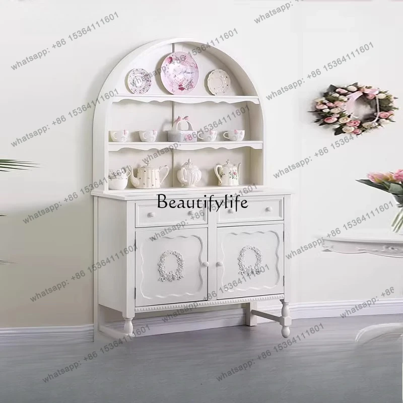 

French Cream Dining Side Cabinet Living Room Wall Locker