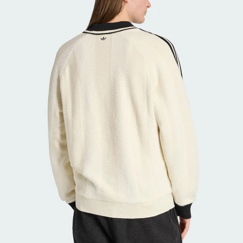 Adidas Clover Men's Casual Lapel Knitted Sports Pullover JX3836