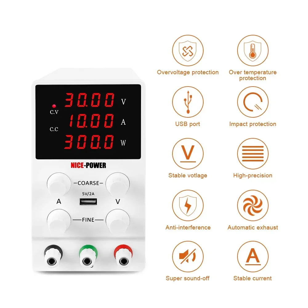 Nice Power SPS3010 30V 10A 4 Display Digital Adjustable Switching Laboratory Power Source Variable DC Power Supply