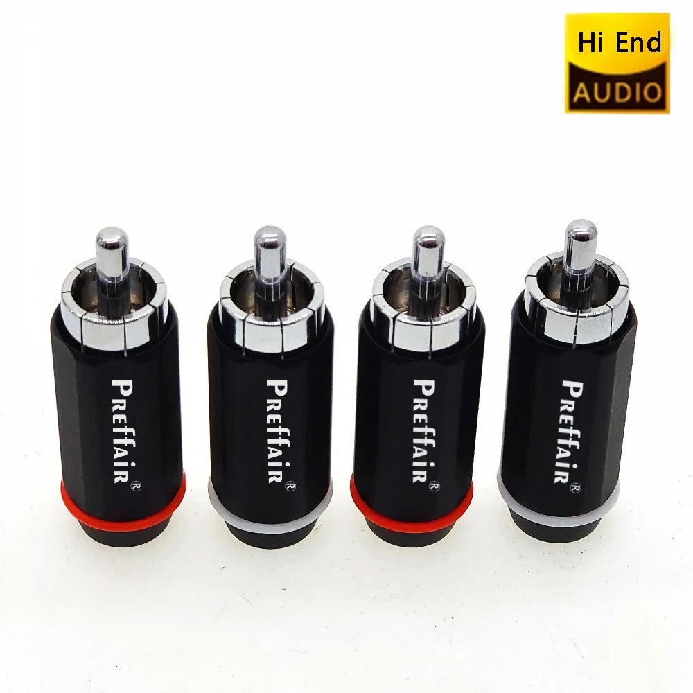 4pcs Central Pin Hi-end Preffair FP-126(G) Hifi RCA Connector Plug Rhodium/Gold Plated FP-126 (R)